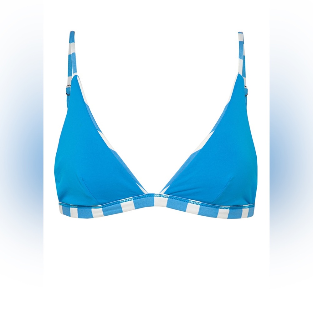 NWT MAAJI Reversible Azure Stripes Ivy Fixed Triangle Bikini Top - Picture 5 of 11